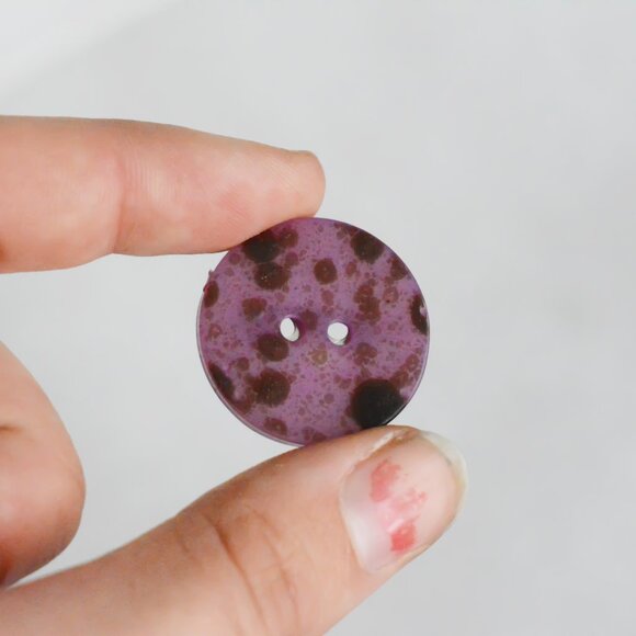 Purple Spotted Button Pin - Picture 1 of 4